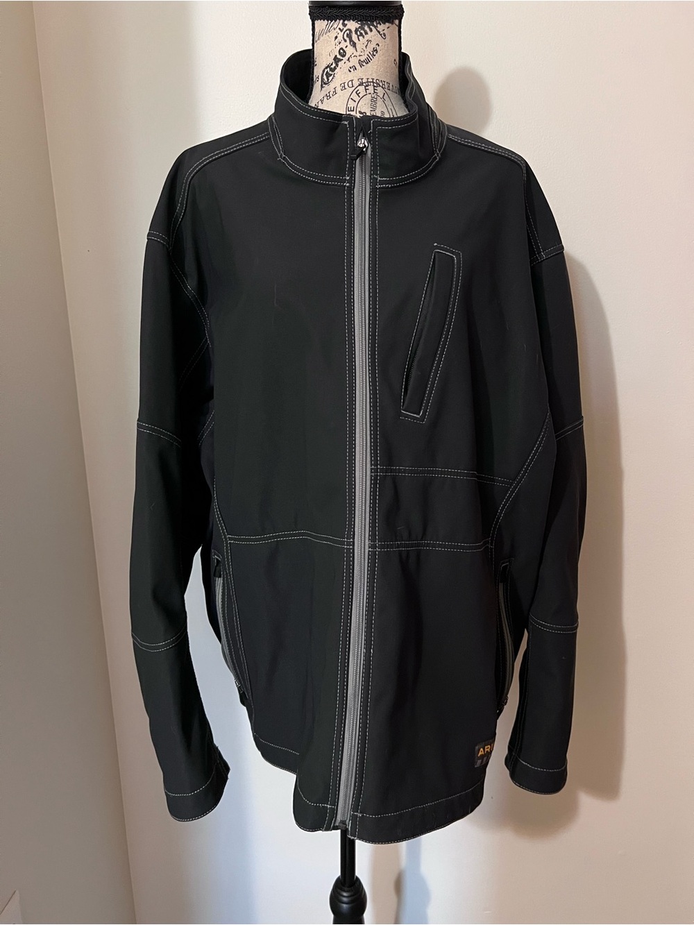 Ariat Rebar Softshell Jacket Mens XXL Black Fleece Lined Workwear Coat